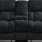 77" Black Manual Reclining Loveseat With Storage