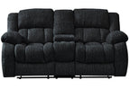 77" Black Manual Reclining Loveseat With Storage