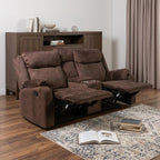 70" Dark Brown Manual Reclining Loveseat With Storage