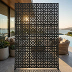 52" Black Steel Outdoor Privacy Screen