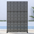 52" Black Steel Outdoor Privacy Screen