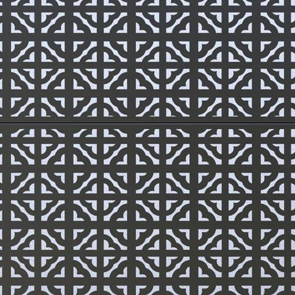 52" Black Steel Outdoor Privacy Screen