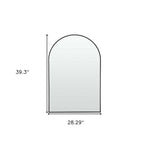 39" Black Arch Metal Framed Bathroom Vanity Mirror