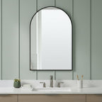 39" Black Arch Metal Framed Bathroom Vanity Mirror