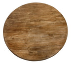 60" Natural Rounded Solid Wood Pedestal Base Dining Table
