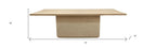 72" Natural and Brown Solid Wood Pedestal Base Dining Table