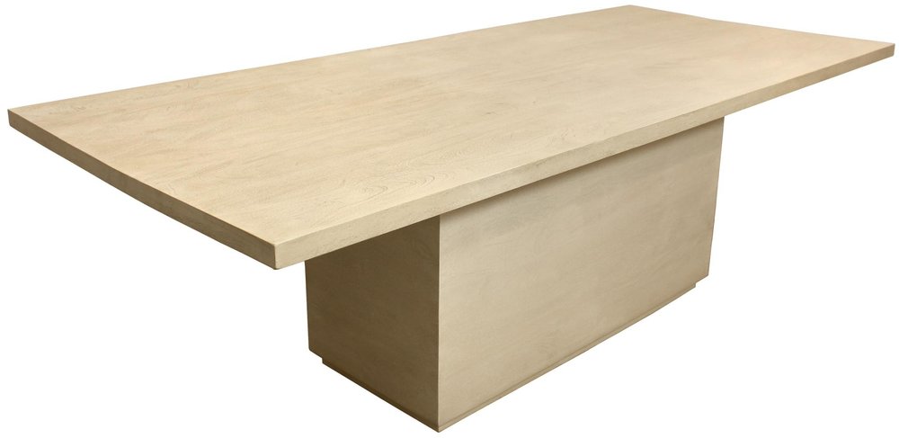 72" Natural and Brown Solid Wood Pedestal Base Dining Table