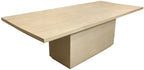 72" Natural and Brown Solid Wood Pedestal Base Dining Table