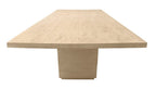 72" Natural and Brown Solid Wood Pedestal Base Dining Table