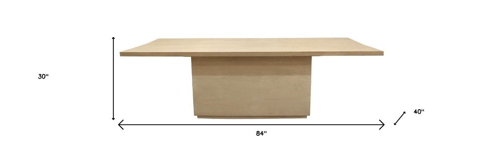 72" Natural and Brown Solid Wood Pedestal Base Dining Table