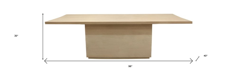 72" Natural and Brown Solid Wood Pedestal Base Dining Table