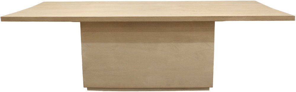 72" Natural and Brown Solid Wood Pedestal Base Dining Table