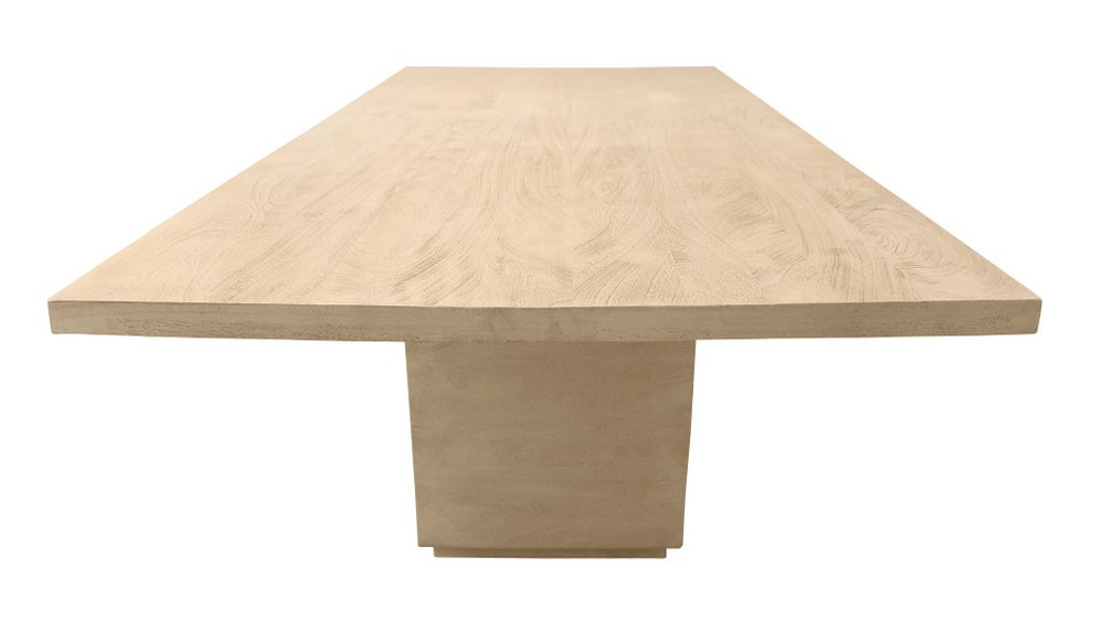 72" Natural and Brown Solid Wood Pedestal Base Dining Table