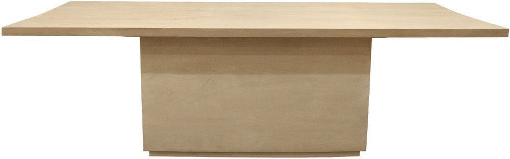 72" Natural and Brown Solid Wood Pedestal Base Dining Table