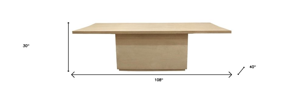 72" Natural and Brown Solid Wood Pedestal Base Dining Table