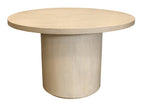 48" Natural Solid Wood Pedestal Base Round Top Dining Table