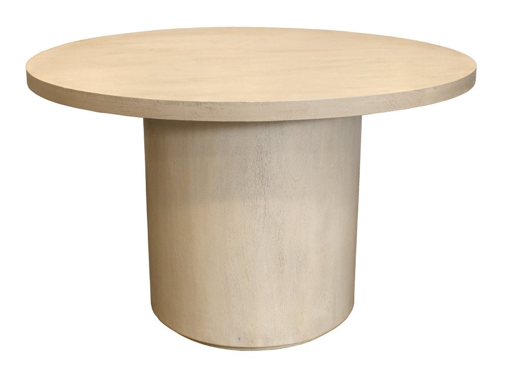 48" Natural Solid Wood Pedestal Base Round Top Dining Table