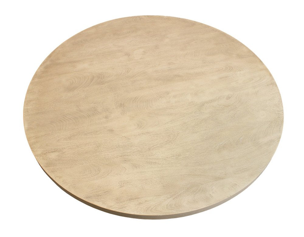 48" Natural Solid Wood Pedestal Base Round Top Dining Table