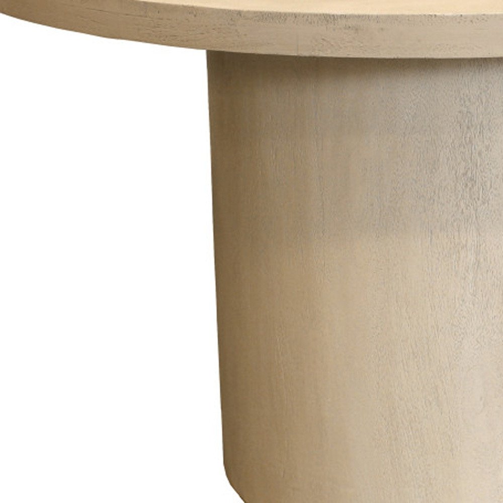 48" Natural Solid Wood Pedestal Base Round Top Dining Table