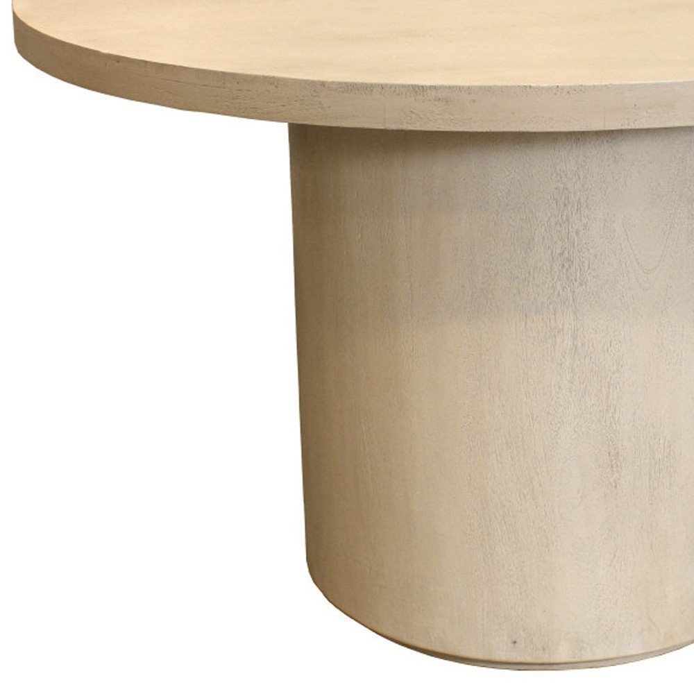 48" Natural Solid Wood Pedestal Base Round Top Dining Table