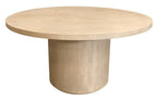 48" Natural Solid Wood Pedestal Base Round Top Dining Table