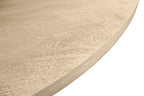 48" Natural Solid Wood Pedestal Base Round Top Dining Table