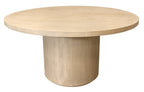 48" Natural Solid Wood Pedestal Base Round Top Dining Table
