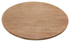 60" Natural And Black Rounded Solid Wood And Iron Pedestal Base Dining Table
