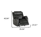 35" Granite Gray Fabric Manual Recliner