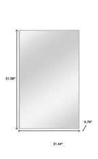 51" Silver Metal Leaning Framed Full Length Mirror
