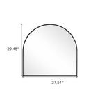 29" Black Metal Arch Framed Accent Mirror