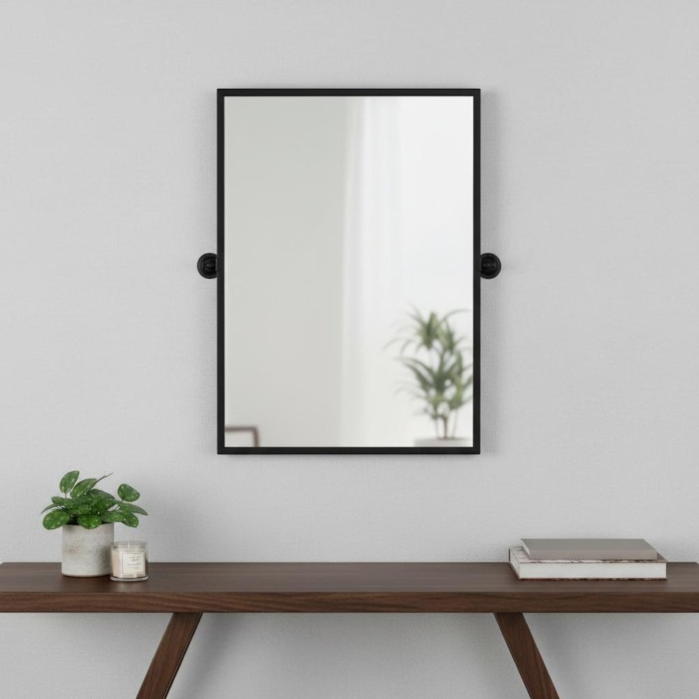 31" Gold Aluminum Arch Tilting Framed Accent Mirror