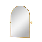 31" Gold Aluminum Arch Tilting Framed Accent Mirror