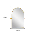 31" Gold Aluminum Arch Tilting Framed Accent Mirror