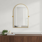 31" Gold Aluminum Arch Tilting Framed Accent Mirror