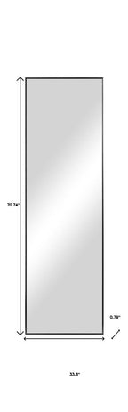 71" Black Metal Leaning Framed Full Length Mirror