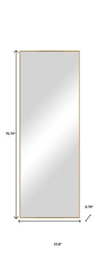 71" Black Metal Leaning Framed Full Length Mirror