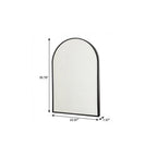 36" Black Metal Arch Framed Accent Mirror
