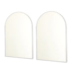 Set of Two Silver Metal Arch Framed Accent Mirrors