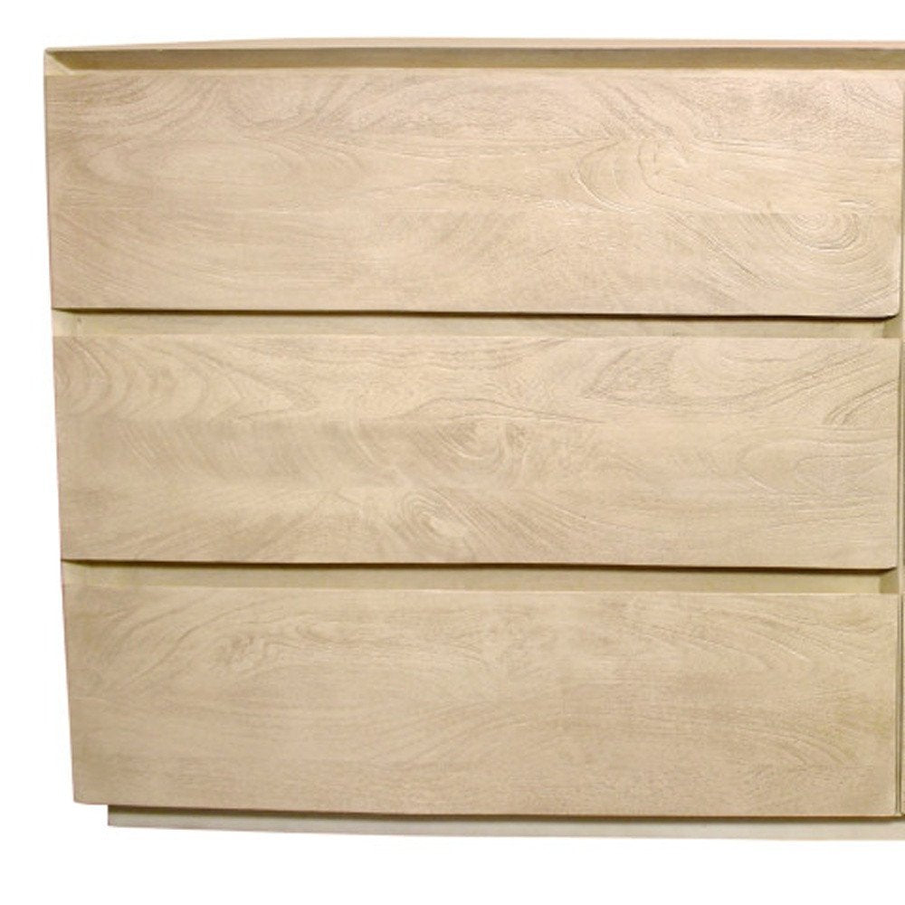 72" Natural Solid Wood Six Drawer Double Dresser