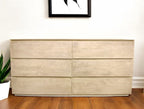 72" Natural Solid Wood Six Drawer Double Dresser