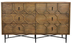 60" Natural Solid Wood Six Drawer Double Dresser