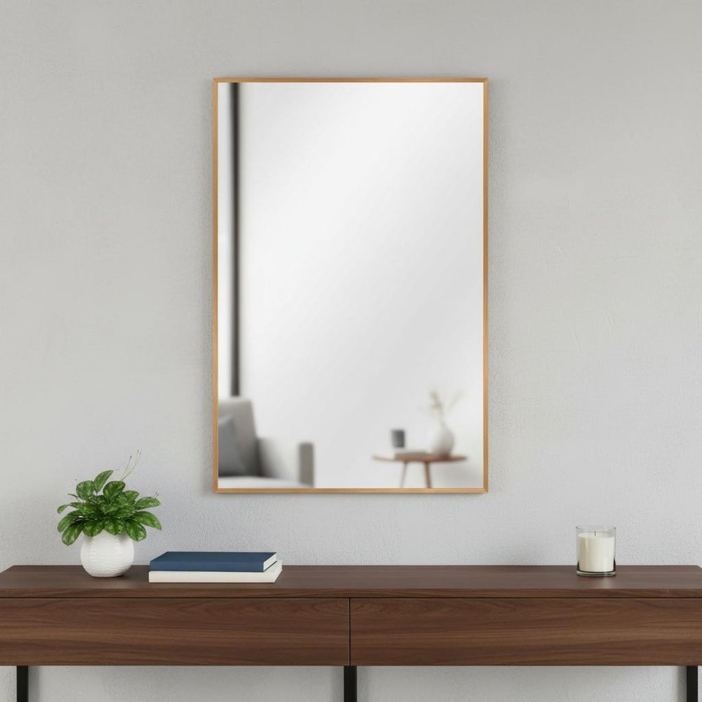 36" Gold Aluminum Framed Accent Mirror