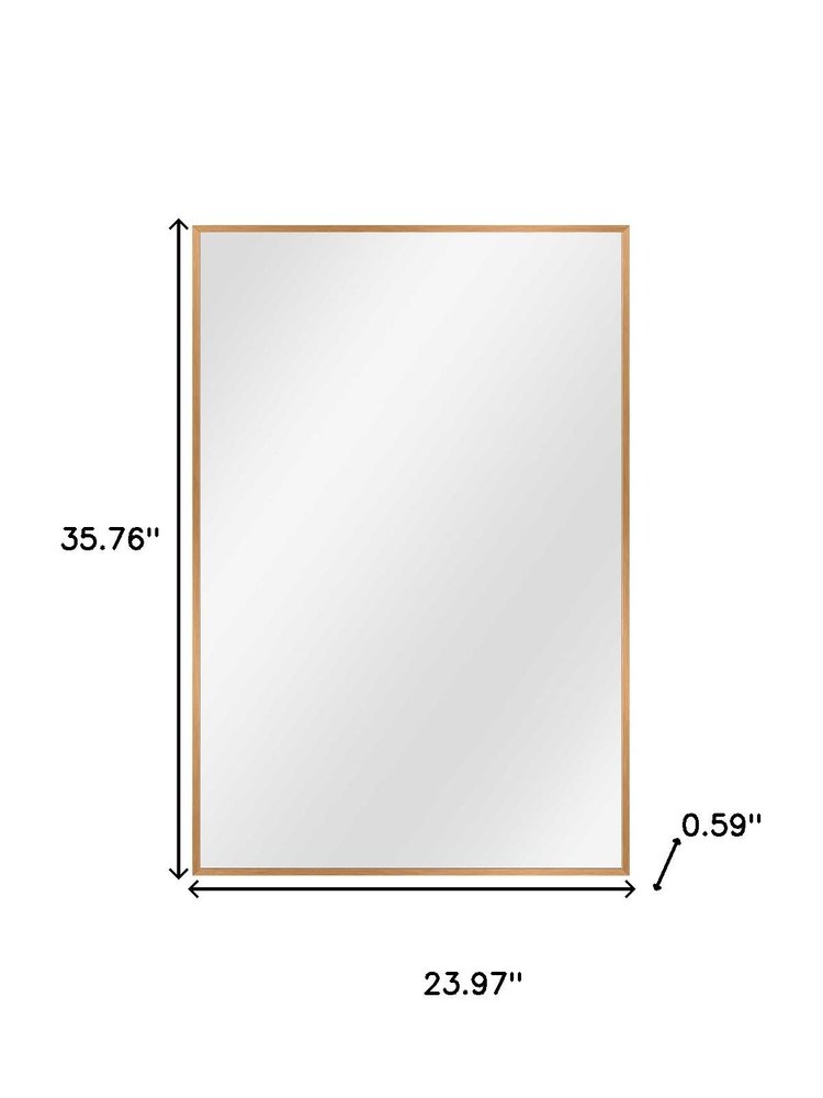 36" Gold Aluminum Framed Accent Mirror