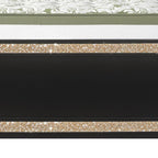 Black And Gold Faux Crystal Bling Wood And Upholstery Lighted Full Bed Frame