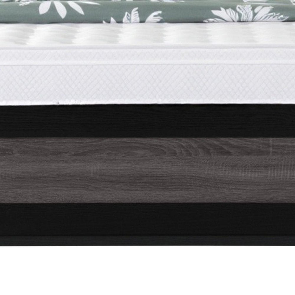 Black And Gray Inlaid Panels Full Bed Frame