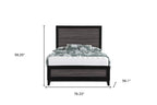 Black And Gray Inlaid Panels Full Bed Frame