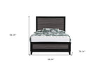 Black And Gray Inlaid Panels Full Bed Frame