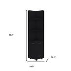 15" Black Wood Freestanding Bathroom Vanity