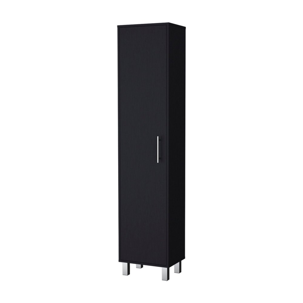 71" Black Wood Pantry Or Storage Cabinet